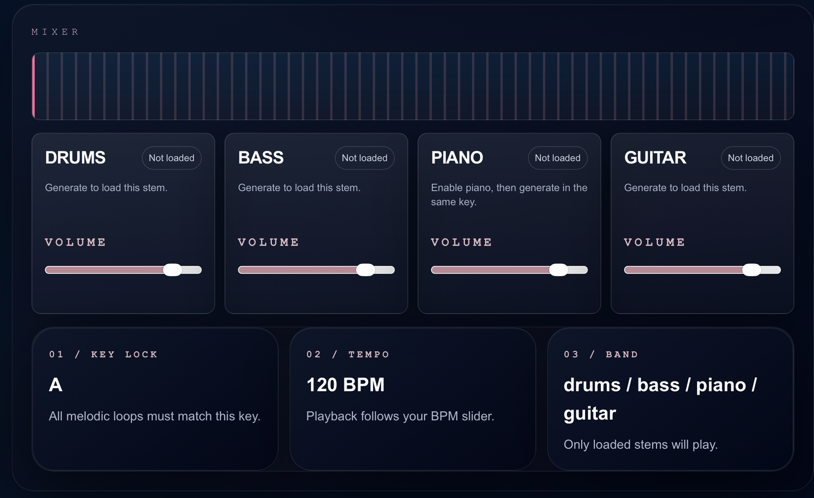 How to Create Guitar Backing Tracks for Practice — backing-tracks tool screenshot