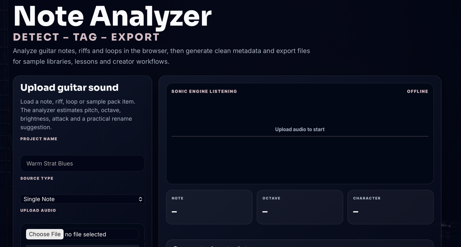 Gear review checklist tool screenshot — Harniciuk Sonic