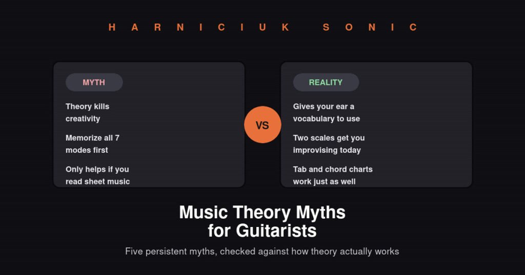 Music theory myths versus reality comparison for guitarists — Harniciuk Sonic