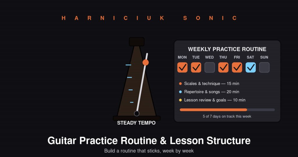 Guitar practice routine weekly schedule and metronome — Harniciuk Sonic